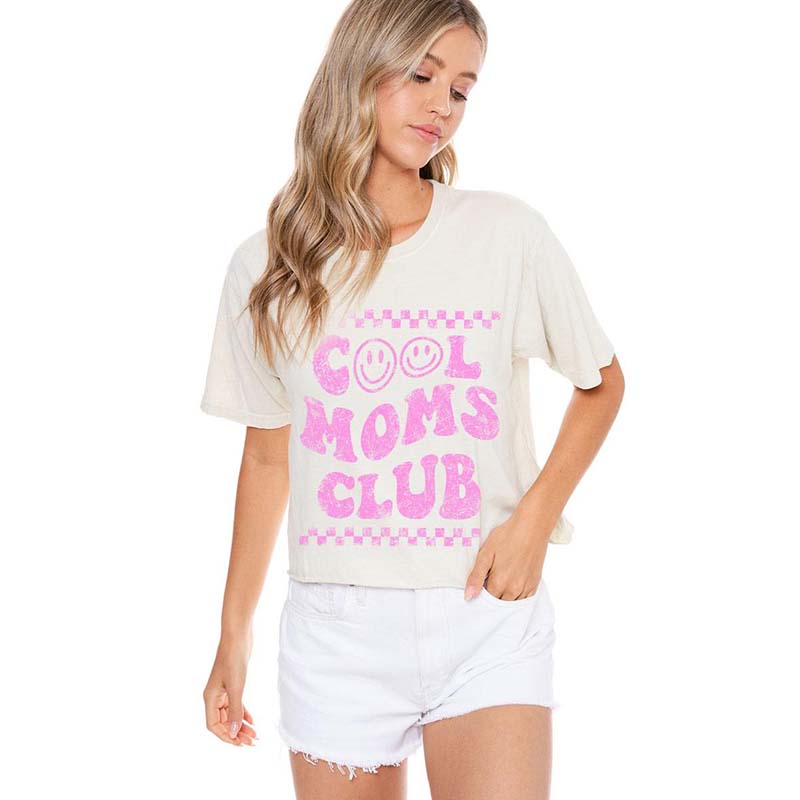 Cool Moms Club Cropped Short Sleeve T-Shirt