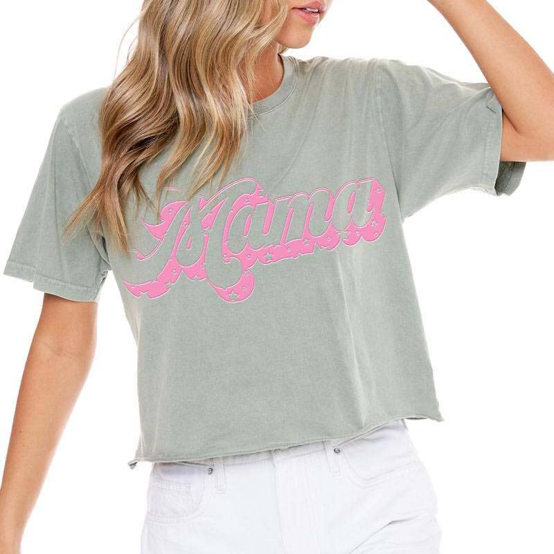 Starry Mama Cropped Short Sleeve T-Shirt
