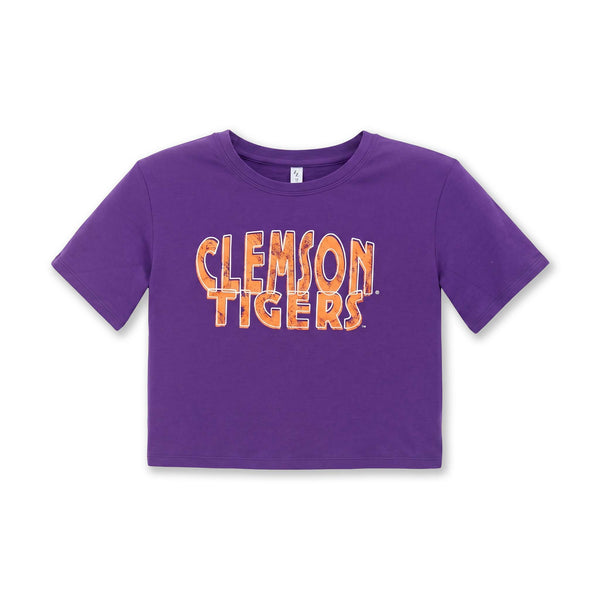 Youth Clemson Tigers Cropped Short Sleeve T-Shirt