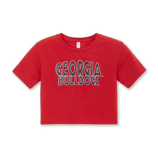 Youth Georgia Bulldogs Cropped Short Sleeve T-Shirt