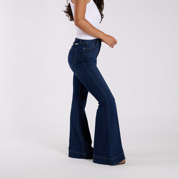High-Rise Dark Wash Super Flare Jeans