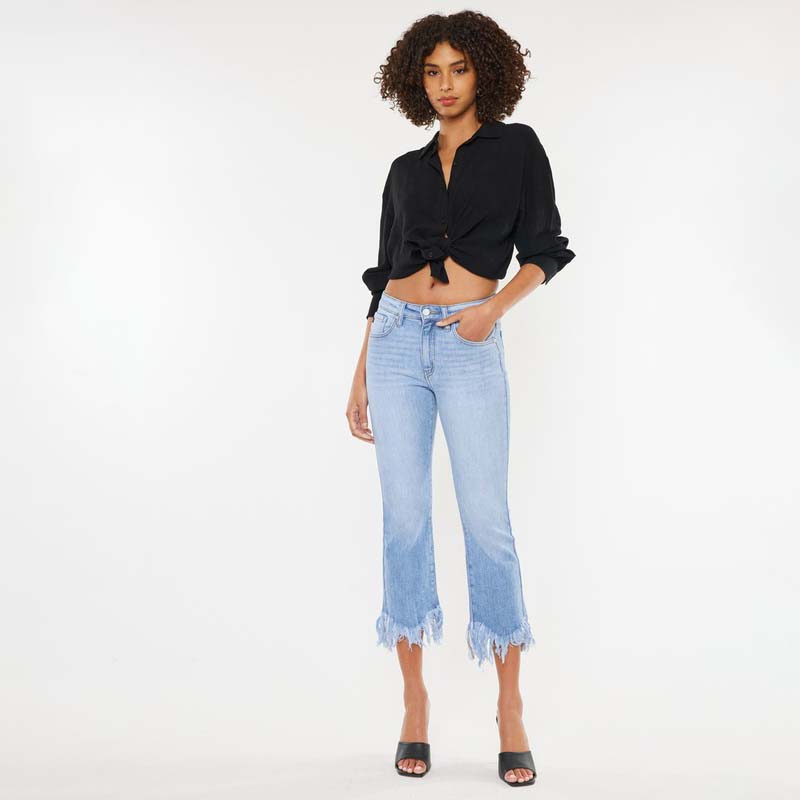 Kancan High Rise Frayed Hem Skinny Jeans main image 1