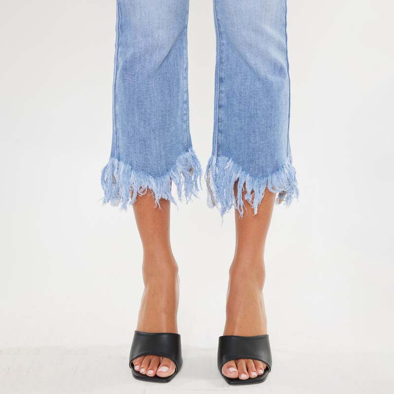 Kancan High Rise Frayed Hem Skinny Jeans