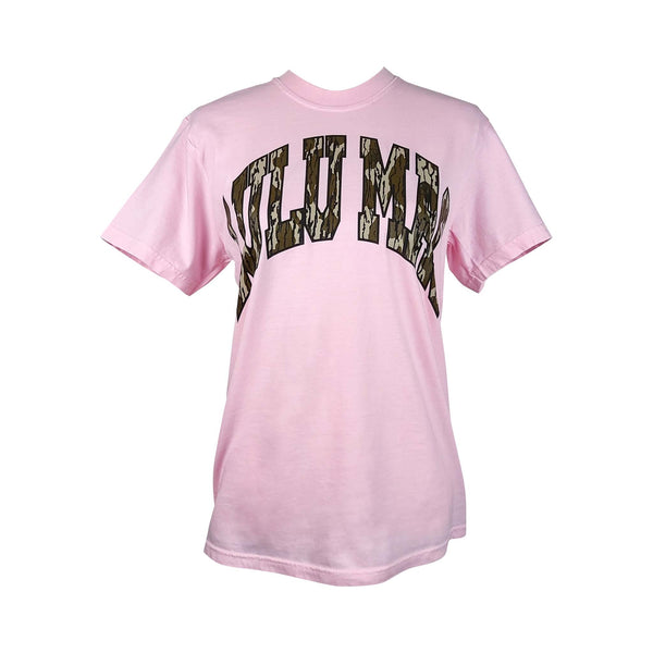 Youth Lulu Mac Short Sleeve T-Shirt in Blossom Pink and Camo by Girlie Girl Originals