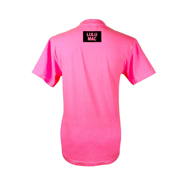 Youth Lulu Mac Short Sleeve T-Shirt in Neon Pink and Camo
