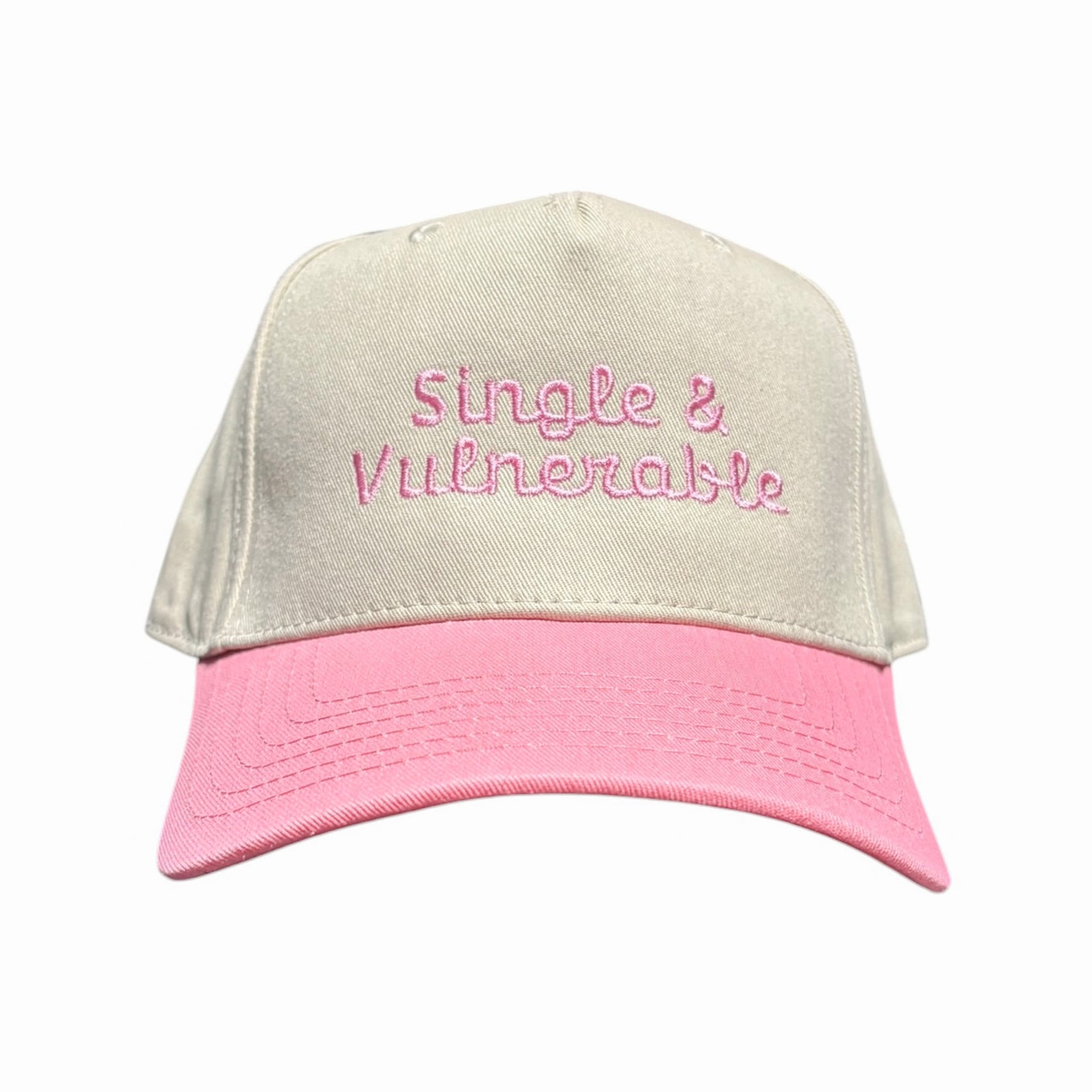Single and Vulnerable Pink Bill Hat