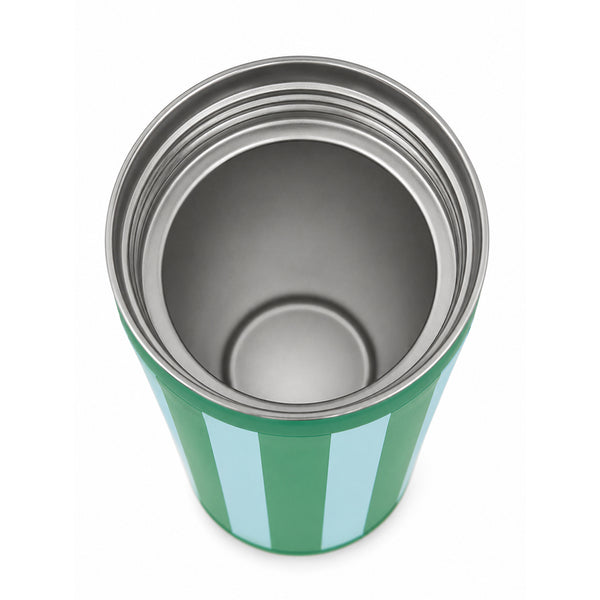 Aqua and Green Striped Slim Can Cooler