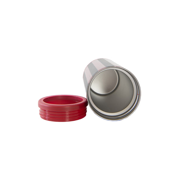 Maroon and Black Striped Slim Can Cooler