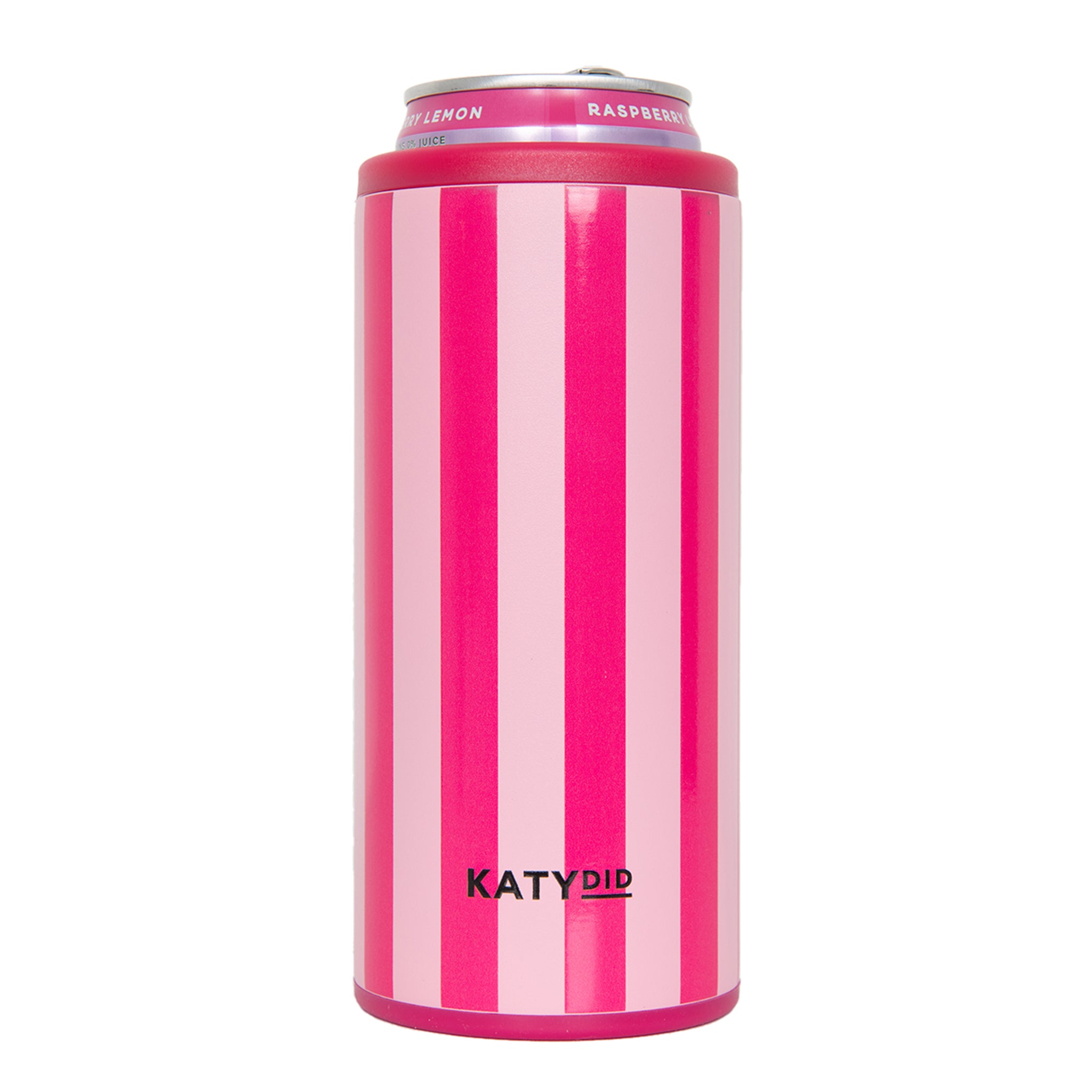 KatyDid Hot Pink Striped Slim Can Cooler | Palmetto Moon