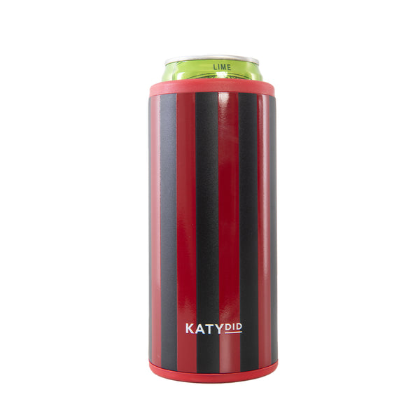 Red and Black Striped Slim Can Cooler
