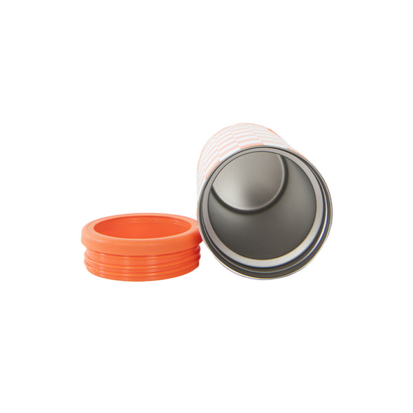 Orange and White Checkered Slim Can Cooler