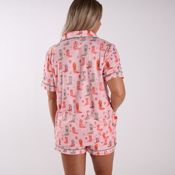 Katydid Pink Boots Pajama Top