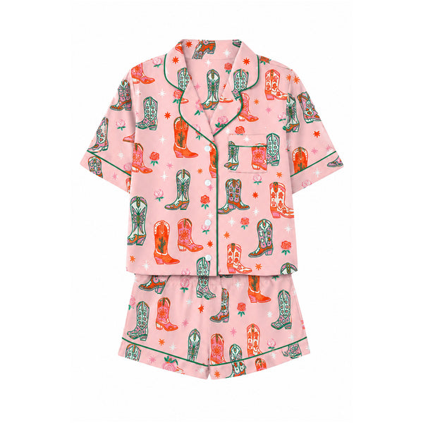 Youth Cowgirl Boots Pajama Set