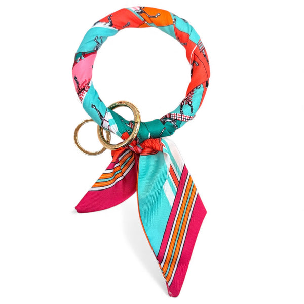Multicolor Round Scarf Keyring
