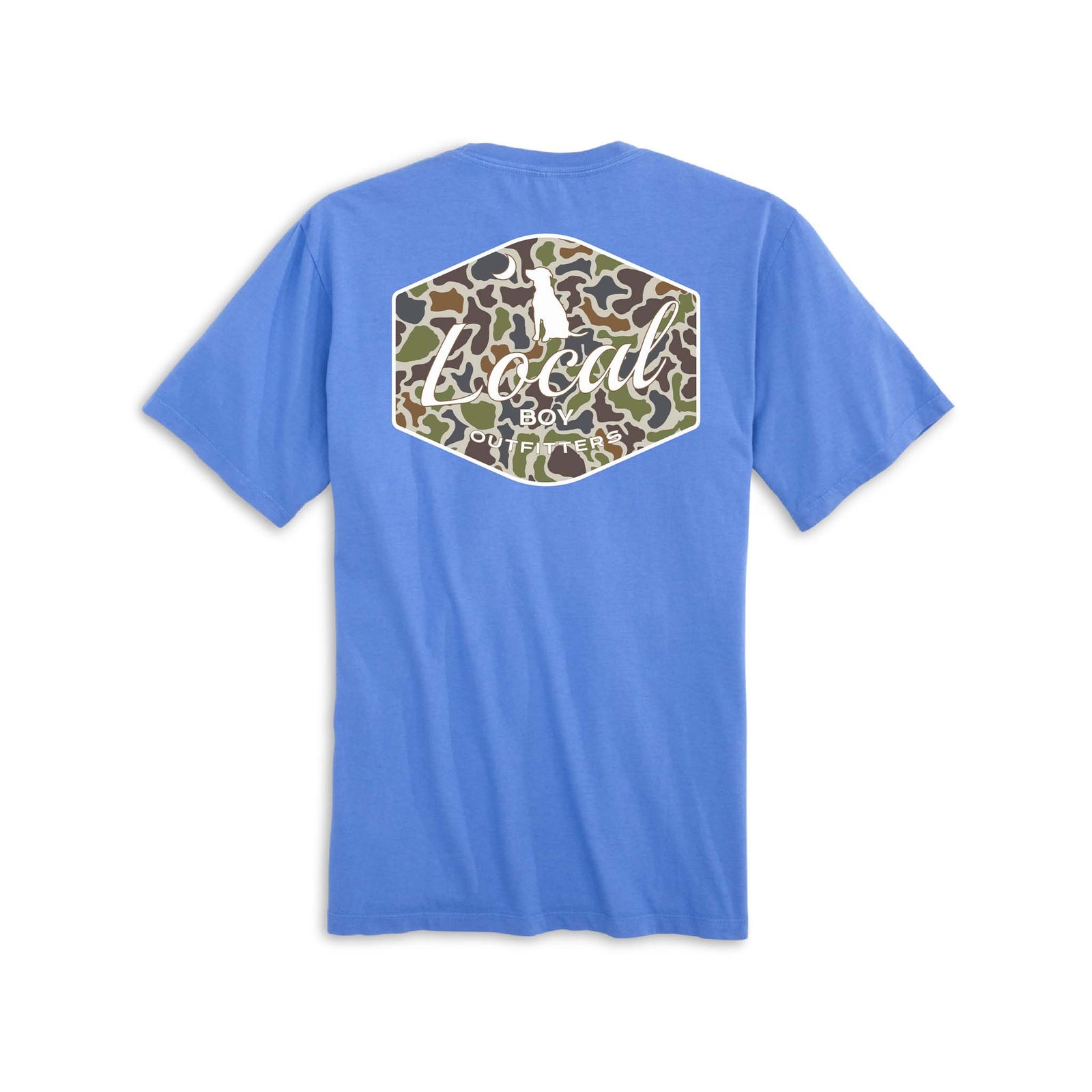 Local Boy Outfitters Youth Localflage Badge Short Sleeve T-Shirt in blue