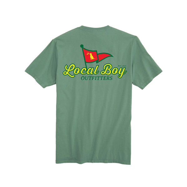 Youth Front Pin Short Sleeve T-Shirt in green by Local Boy Outfitters