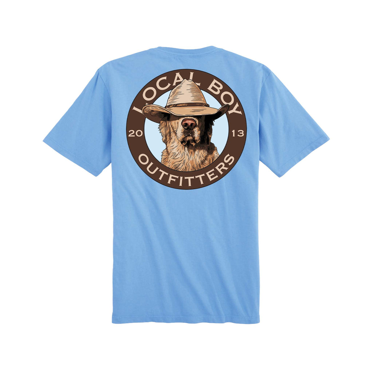 local boy outfitters Youth Lone Retriever Short Sleeve T-Shirt in washed denim blue