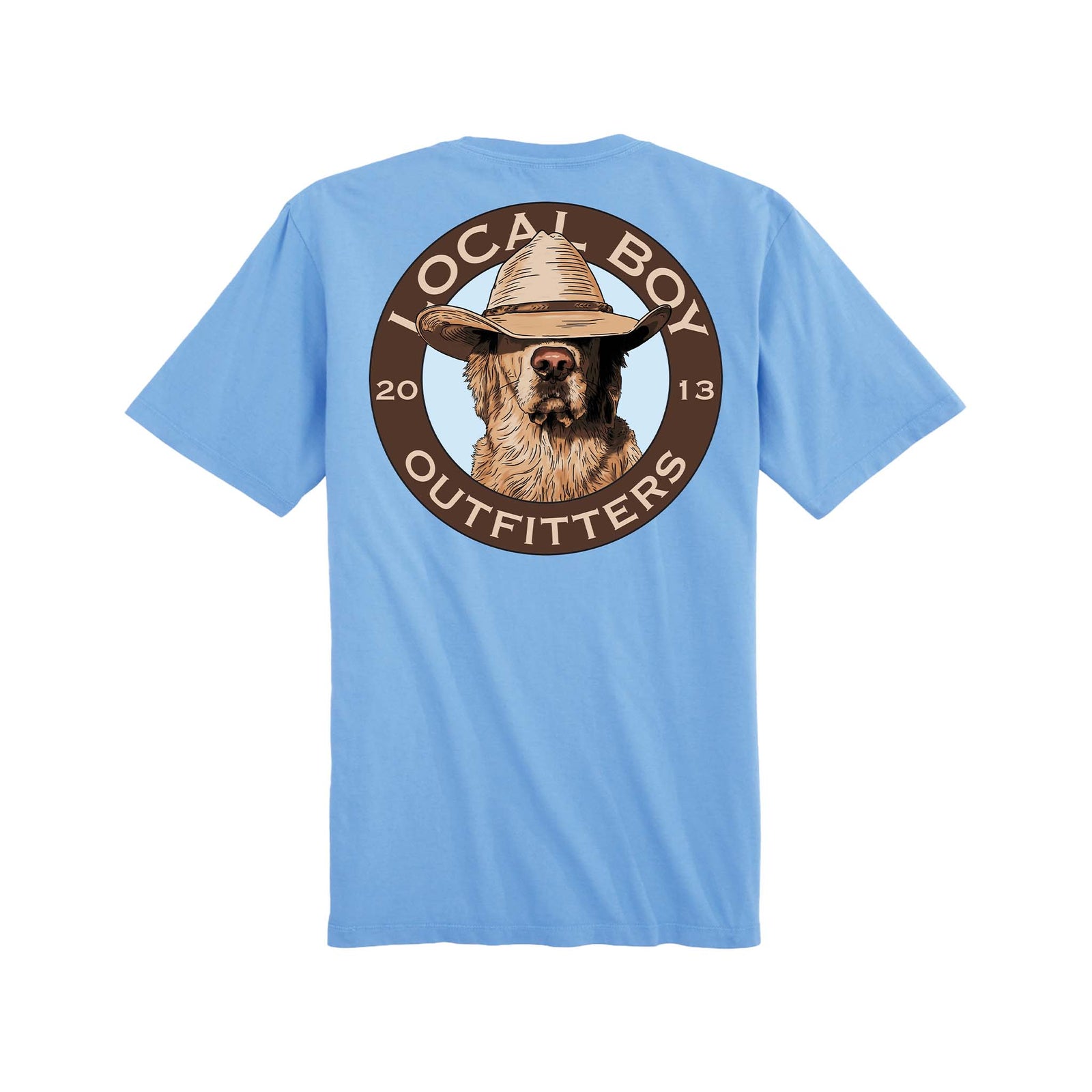 local boy outfitters Youth Lone Retriever Short Sleeve T-Shirt in washed denim blue