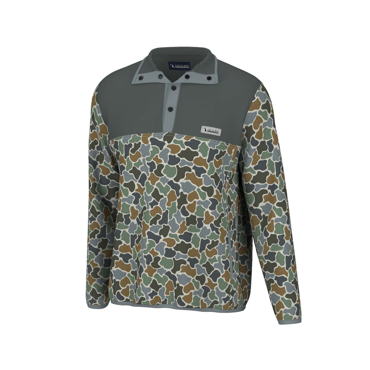 Youth Localflage Bluff Two-Tone Quarter Snap Pullover