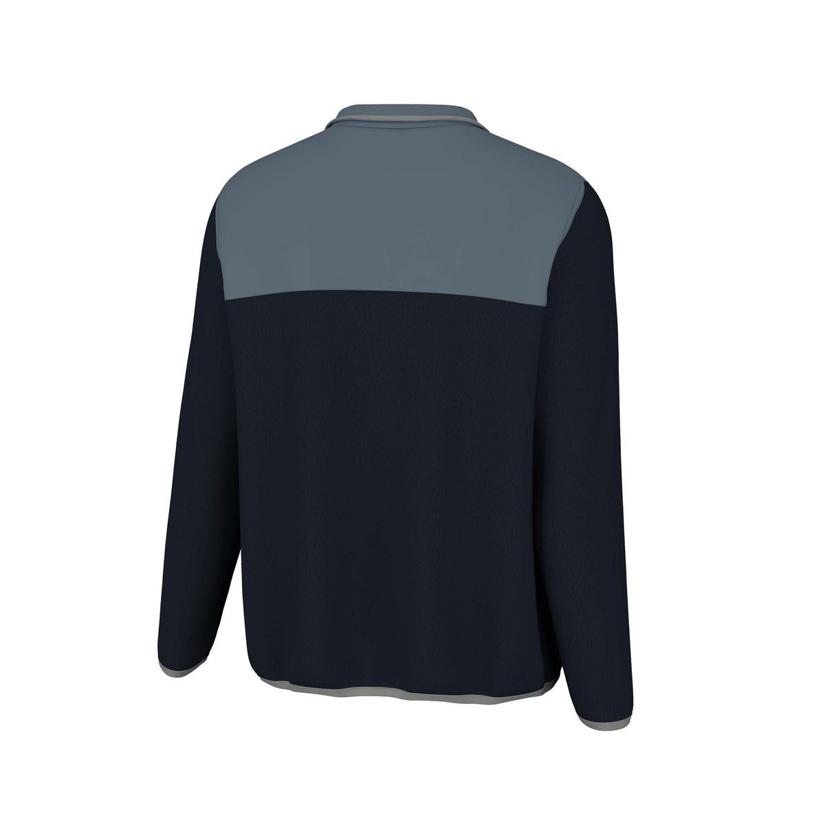 Back view Youth Navy Two-Tone Quarter Snap Pullover