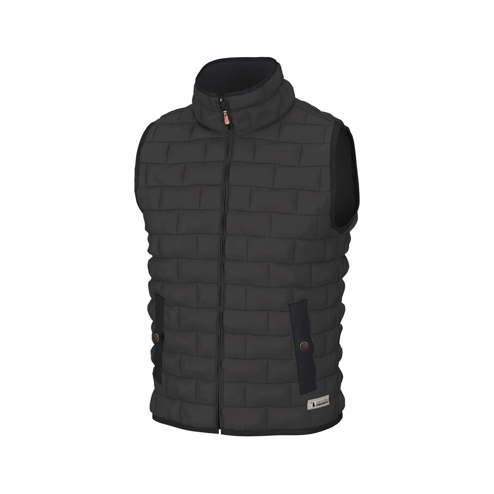 Youth Brick Quilted Vest in Charcoal