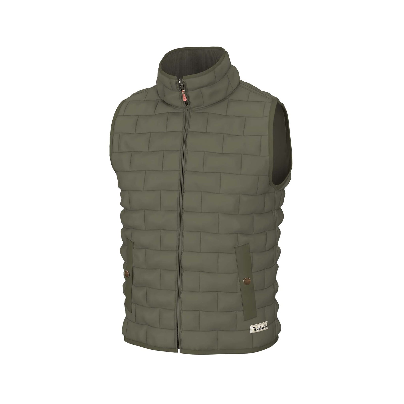 Youth Brick Quilted Vest in Moss