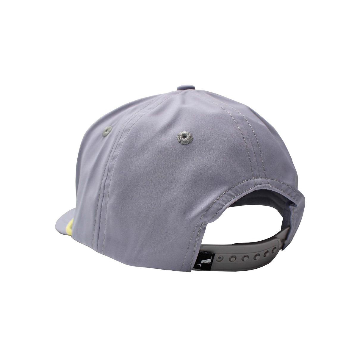 Back view of the light purple Local Boy Outfitters rope hat with snapback closure and small dog tag logo on the strap.