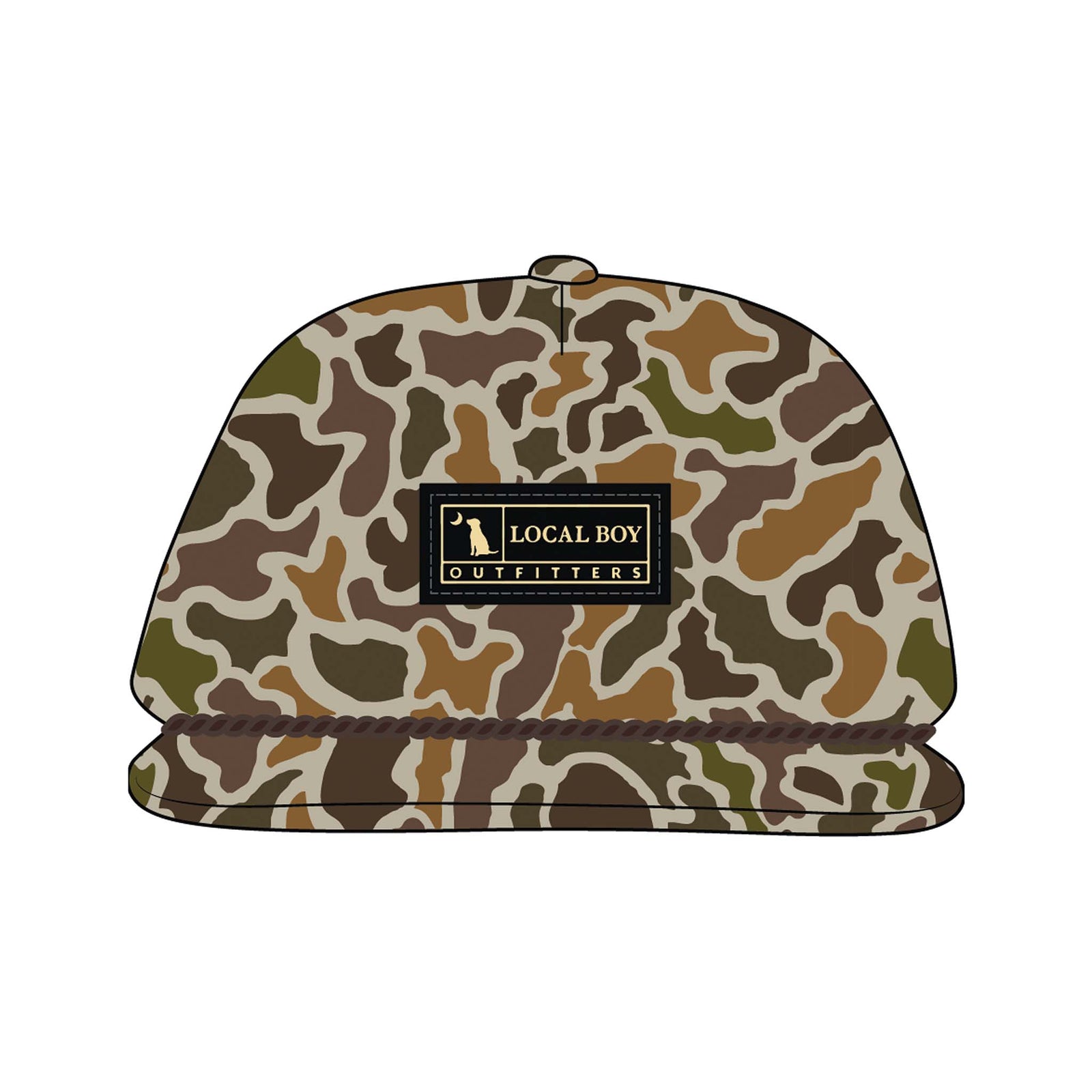 Local Boy Outfitters Youth Woven Patch Rope Hat in localflage vintage camo