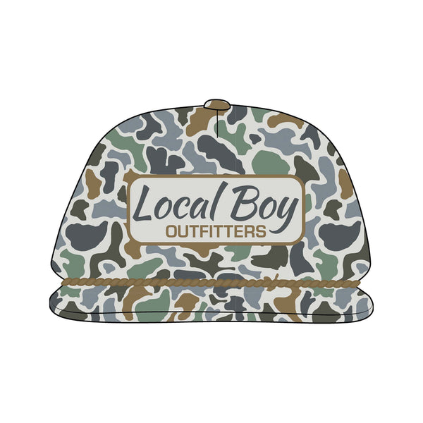 local boy outfitters Youth Bluff Camo Insignia Rope Hat
