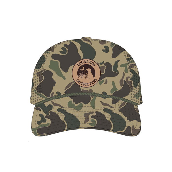 Youth Leather Patch Camo Rope Hat