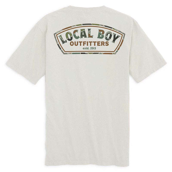 Local Boy Outfitters Forest Camo Label Short Sleeve T-Shirt in Silver Grey