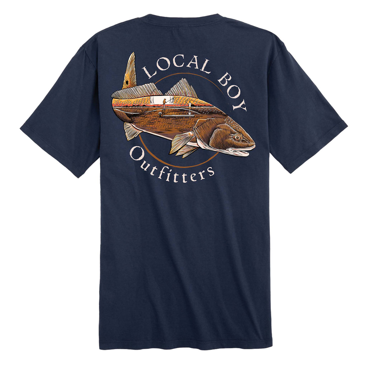 local boy outfitters Marsh Red Short Sleeve T-Shirt in dark blue