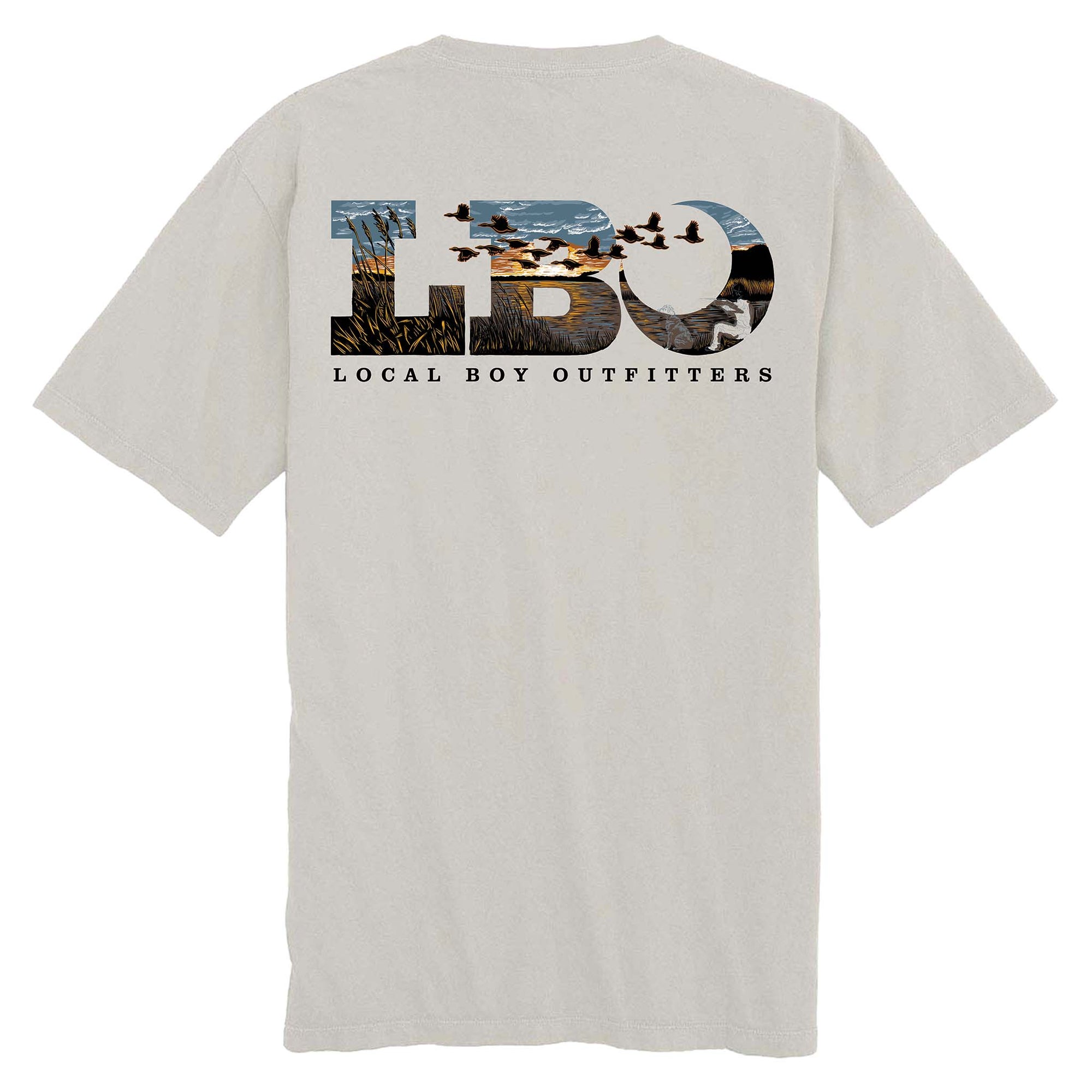 Local boy outfitters Marsh Scene Short Sleeve T-Shirt in silver grey