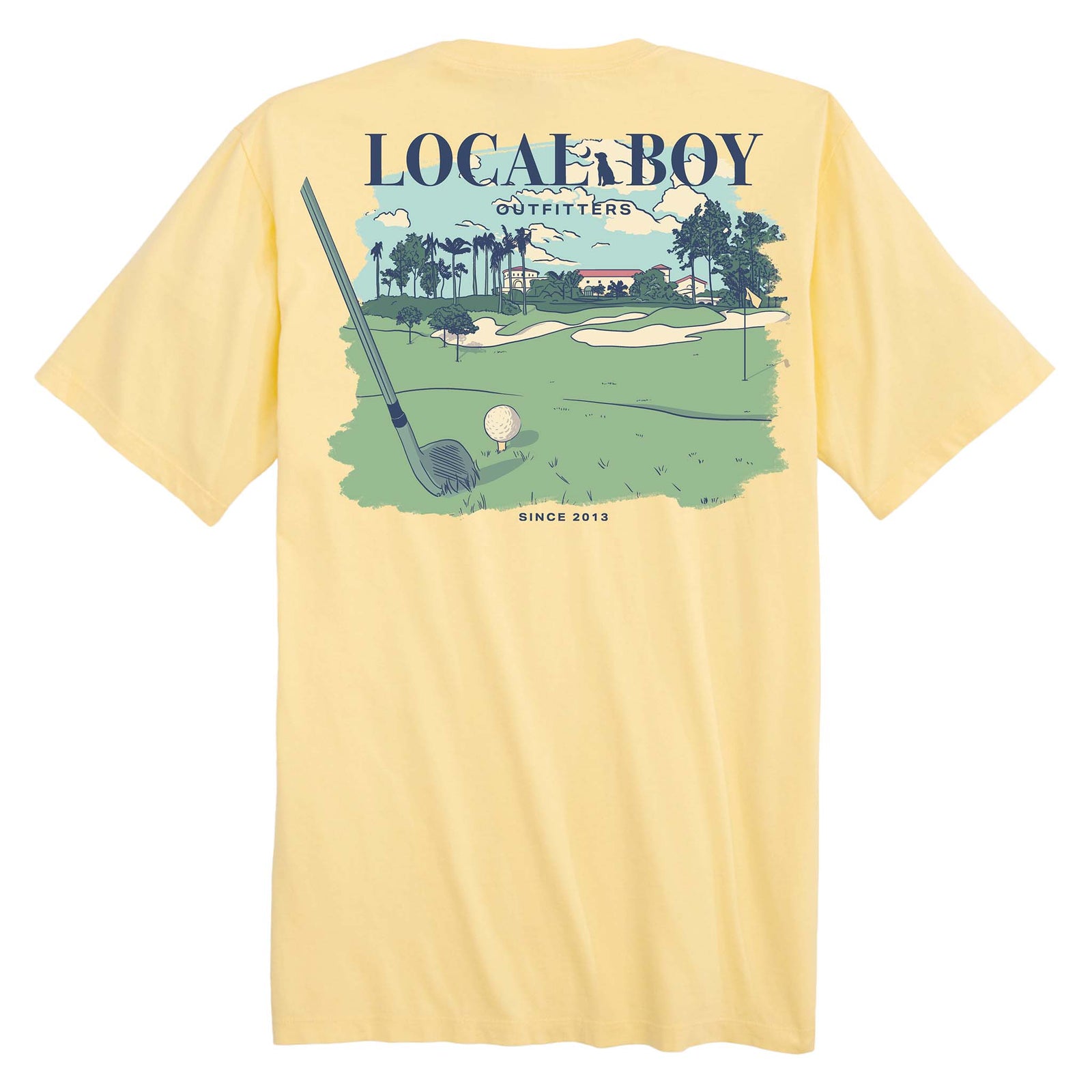 Local boy outfitters 18th Hole Short Sleeve T-Shirt in banana yellow
