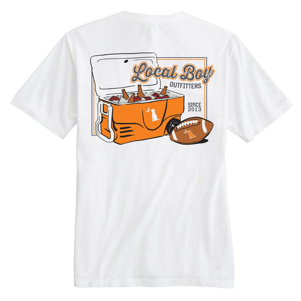 Game Day Cooler Short Sleeve T-Shirt in Orange and White