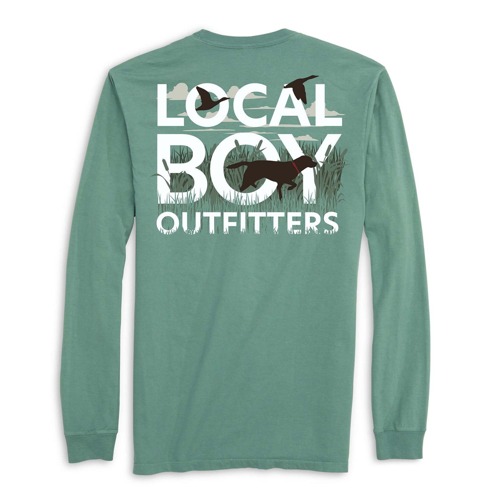 Local boy outfitters Text and Tail Long Sleeve T-Shirt in light green