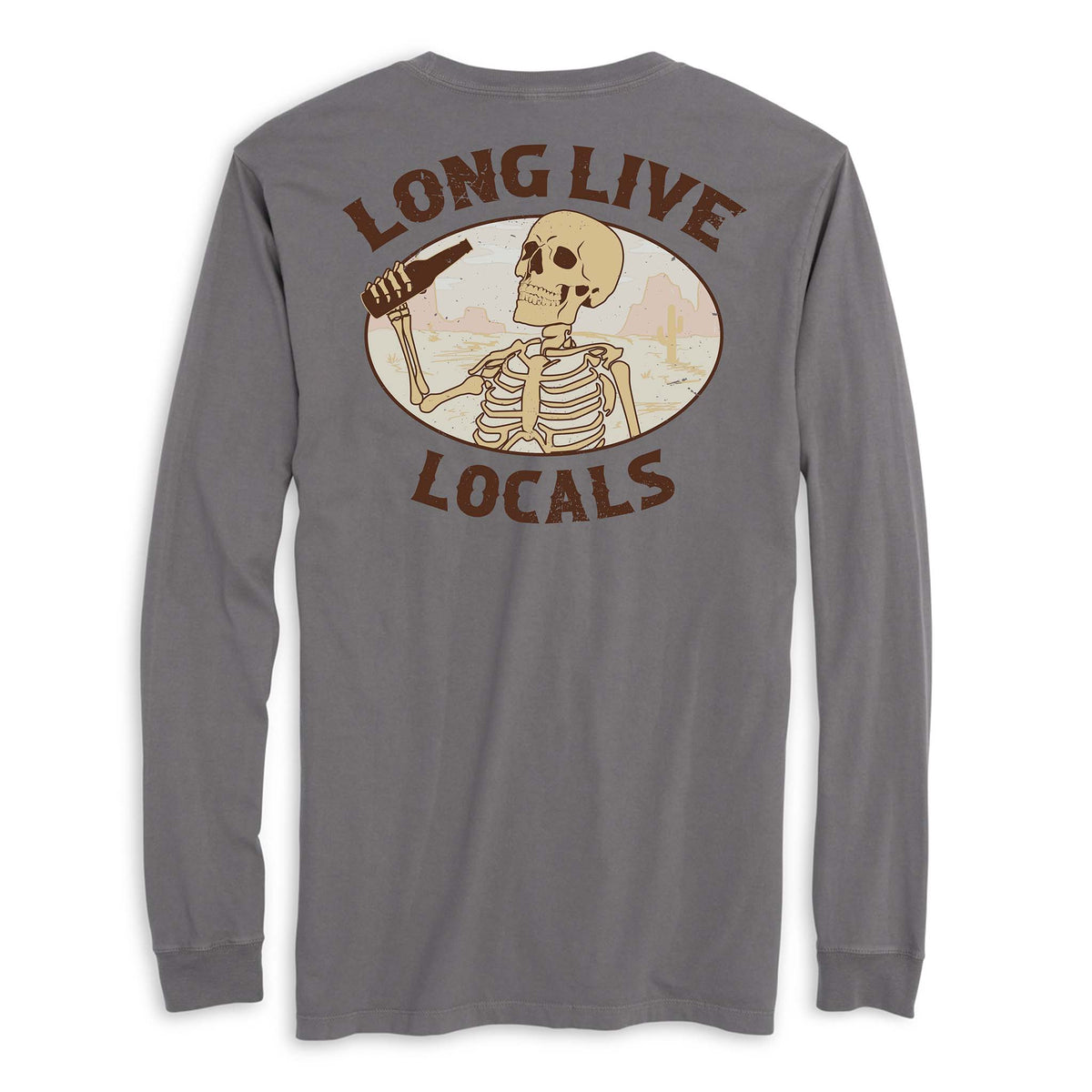 local boy outfitters Long Live Locals Long Sleeve T-Shirt in grey