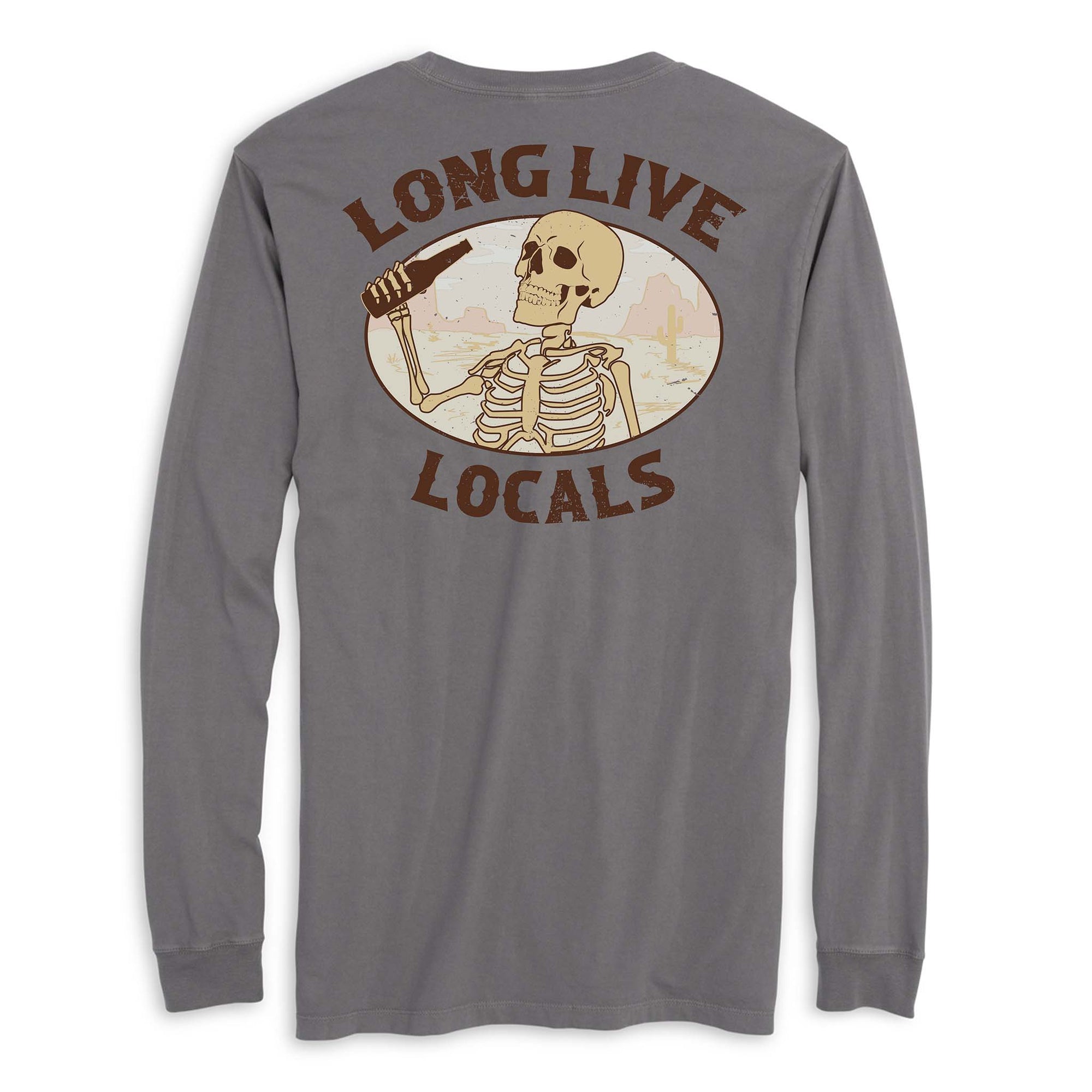 local boy outfitters Long Live Locals Long Sleeve T-Shirt in grey