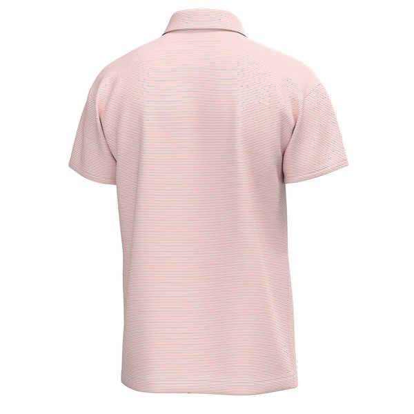 Pink striped polo shirt on a white background