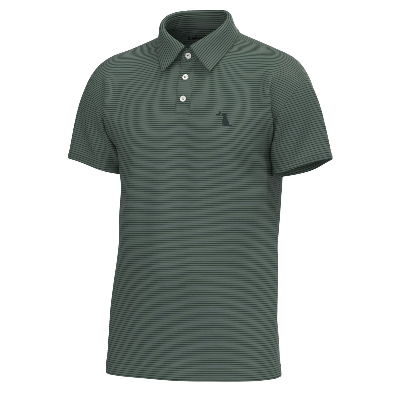 Driftwood Striped Polo in Ivy and Spruce