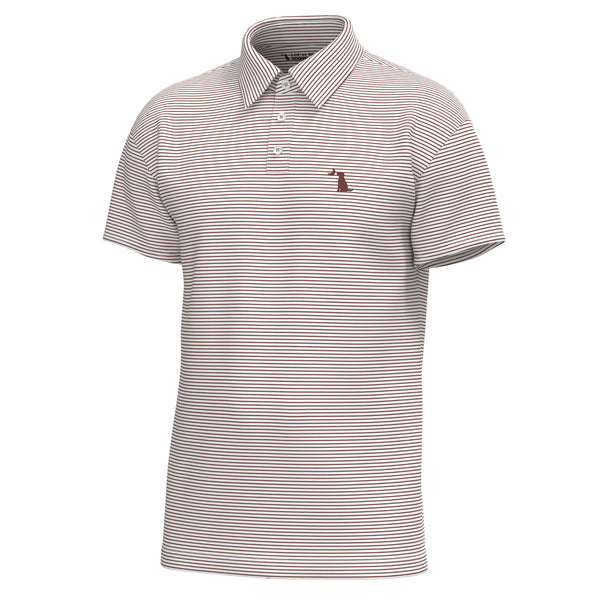 Driftwood Striped Polo in Mahogany
