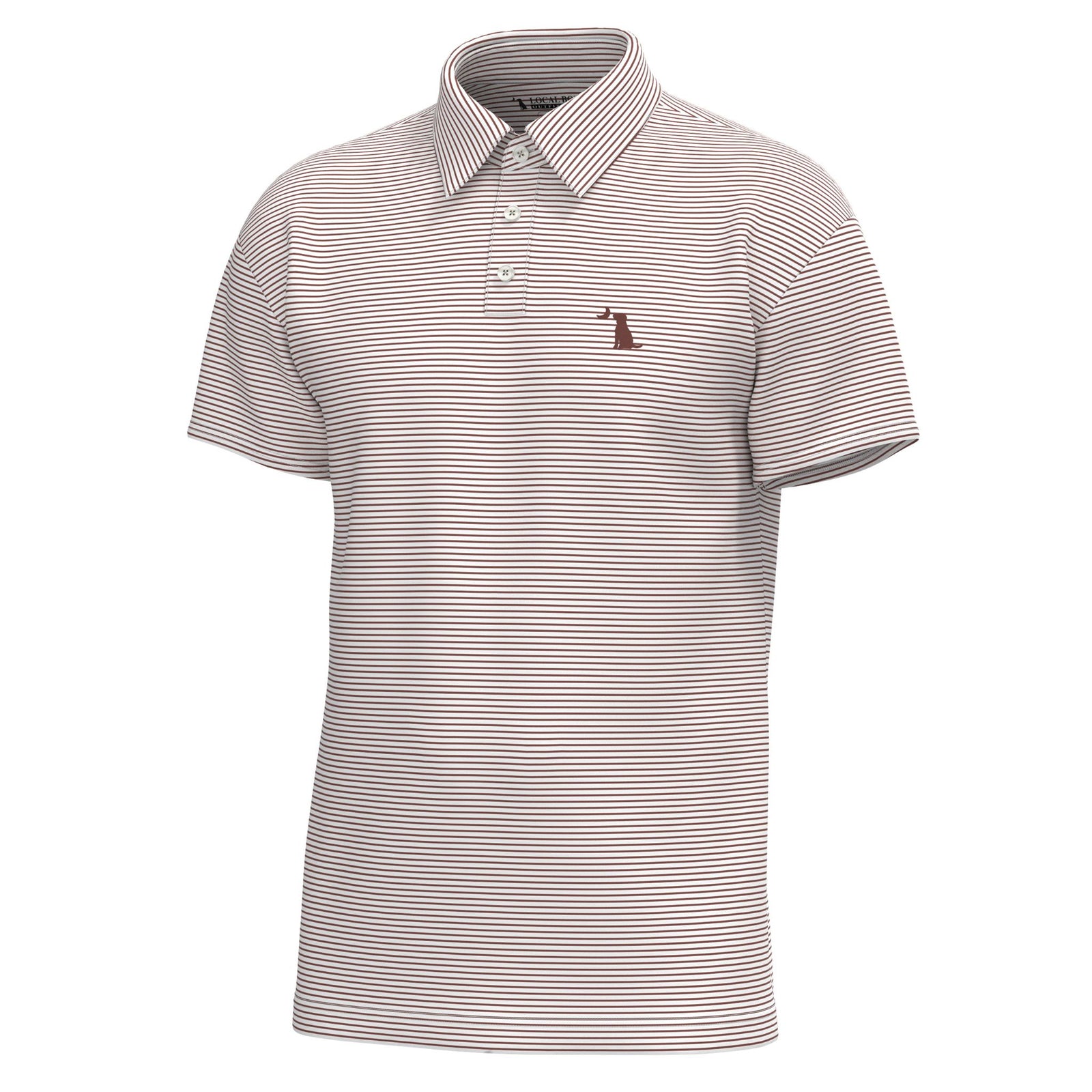 Driftwood Striped Polo in Mahogany