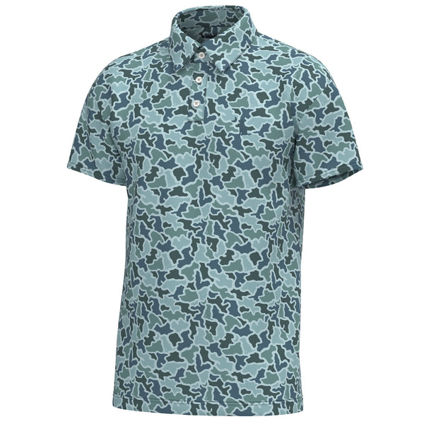 Blue Dog Moon Camo Dirty Myrtle Polo