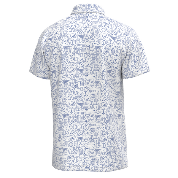 Collegiate Game Day Dirty Myrtle Polo in Blue and White
