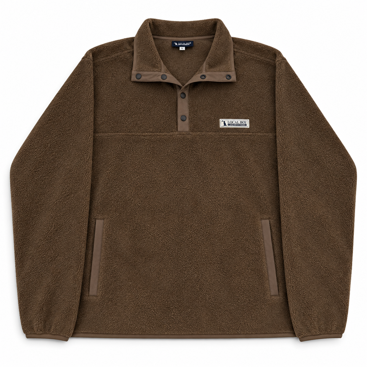 Men's Quarter Snap Pullover in Brown