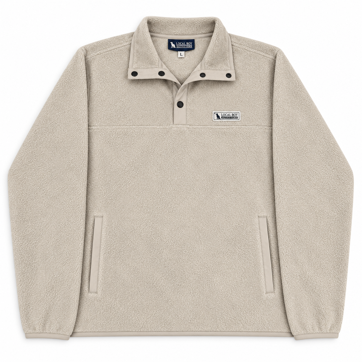 Men's Quarter Snap Pullover in Light Grey