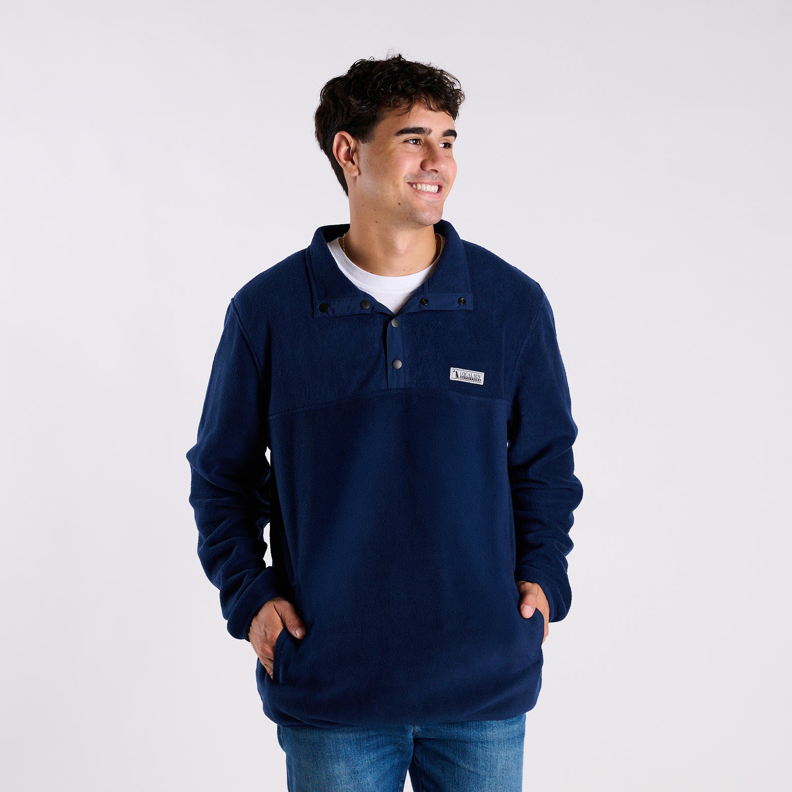 Men's Quarter Snap Pullover in Navy