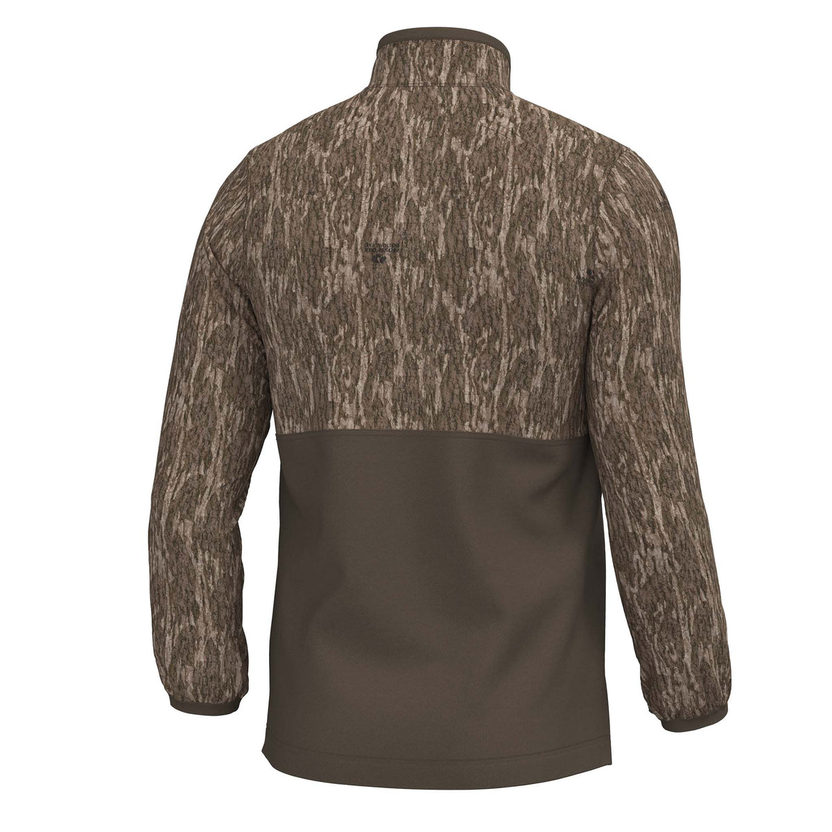 Camouflage jacket with a visible brand logo on a white background