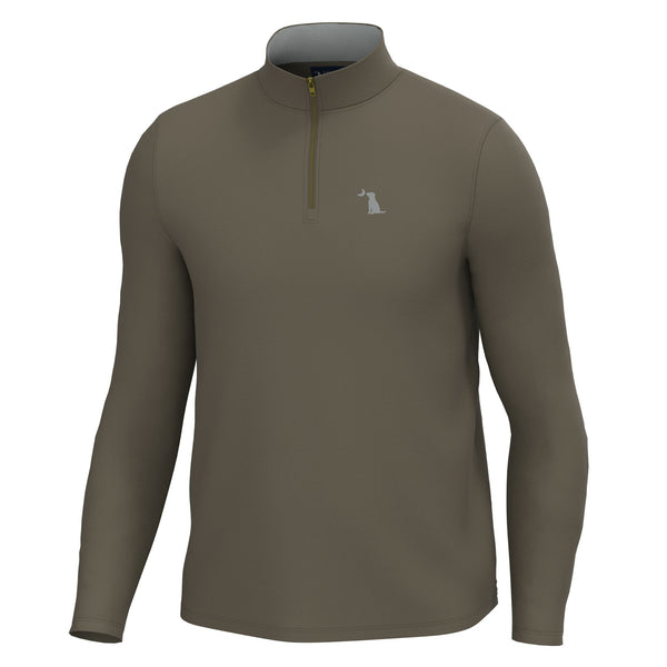 Bentley Quarter Zip Pullover in Dark Tan