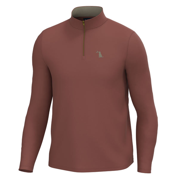 Bentley Quarter Zip Pullover in Mahogany
